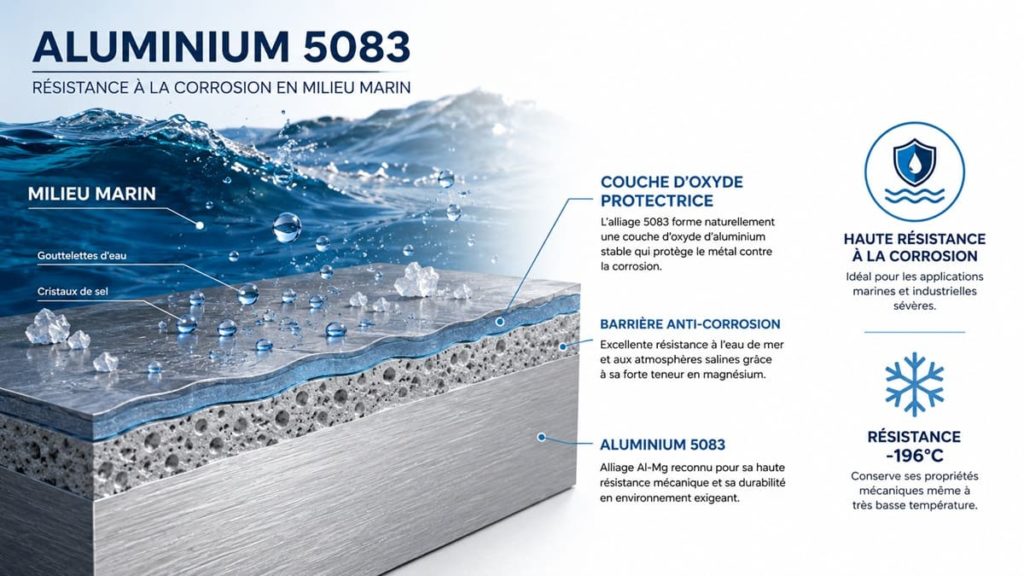 Aluminium 5083 utilisé en tôlerie et chaudronnerie industrielle pour pièces résistantes à la corrosion